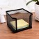Paper block stand, large, black, mesh