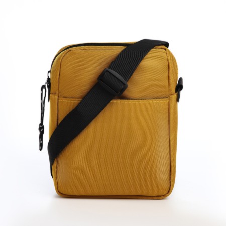 Youth bag with zipper, external pocket, mustard color-3