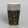 A glass of paper "confetti", with embossing, 250 ml, set of 6 pcs., Black color