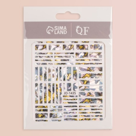 Stickers for nails "broken glass", foil, purple/golden/graphite-1