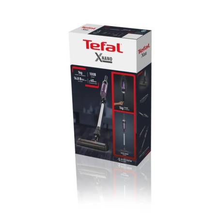 Vacuum cleaner Tefal TY1129WO, vertical, 100 watts, container 0.4 l, battery, gray-violet-7