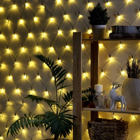 Garland "Network" 1.6 × 1.6 m, IP20, dark thread, 144 LED, warm white glow, 8 modes, 220 V