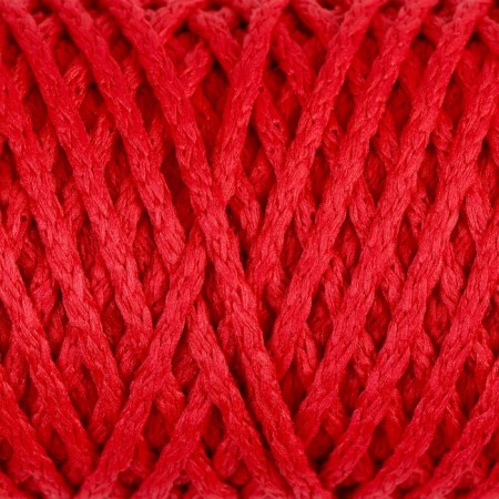 Knitting cord "Classic" without a core 100% polyester width 4mm 100m (T. Red)