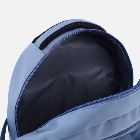 A backpack with a zipper, 4 outer pockets, blue color-5