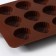Form for sweets and chocolate of the “shells”, silicone, 20.5 × 10.5 cm, 15 cells (2.7 × 2.4 cm), brown color