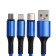 Cable keychain 3 in 1, microUSB/type -c/lightning - usb, 2.4 a, blue