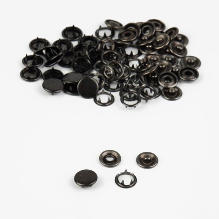 Shirt button, closed, d = 9.5 mm, black nickel color-2