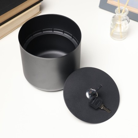 Secret safe, flower pot, black-2