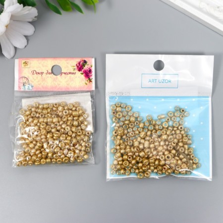 Round beads 6/0 "gold" 20 g-3