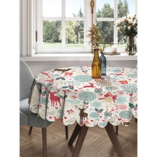 The tablecloth “New Year's deer”, round, Saten, d = 150 cm
