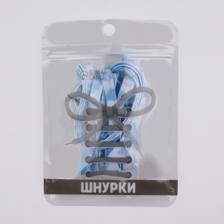 Shoe shoes, steam, flat, 8 mm, 120 cm, white/blue color-4