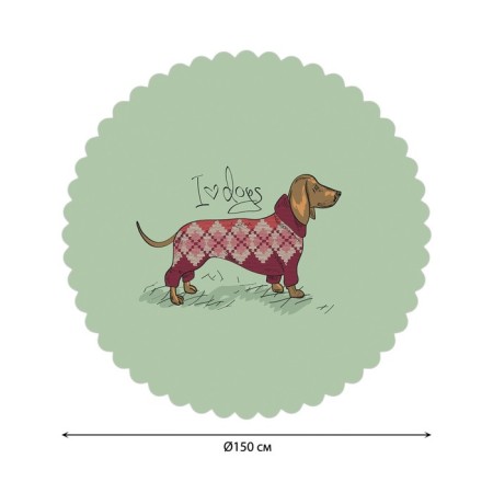 The tablecloth on the table “I love the dachshund”, round, Saten, d = 150 cm-1