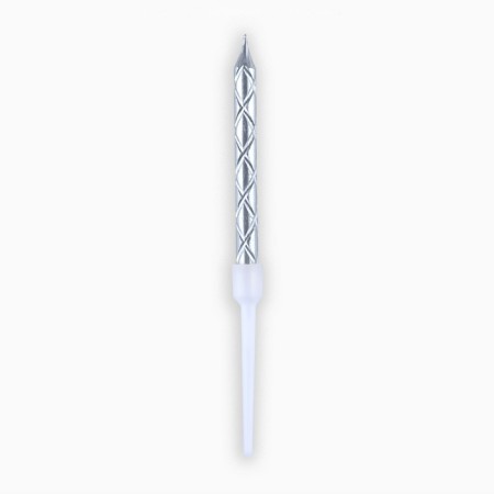 Candles for the cake, silver, 12 pcs.-4