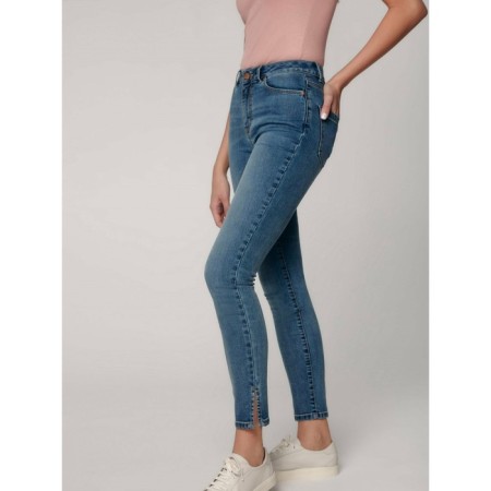 Jeans shortened female with cuts CONTE ELEGANT SKINNY, size XL, color MID MID Blue