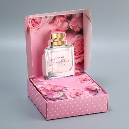 Gift folding box, packaging, “with love”, 16.5 x 16.5 x 5 cm-2