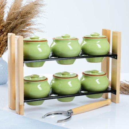 Set "Vyatka Ceramics No. 2" 6x0.5 + Grasp + Shelf, Salad