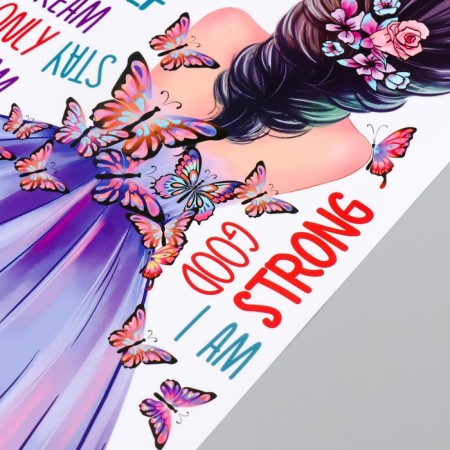 Sticker Plastic Interior color "Girl in lilac with butterflies" 30x80 cm-2