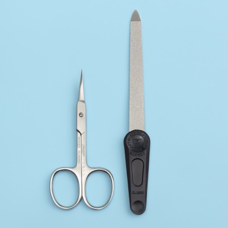 Manicure set, 2 items, on a blister, silver/black color, SIS-13-1
