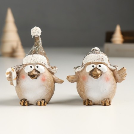 Polystone souvenir "Round chick in a cap-earmella/cap" glory mix 6x6.5x6.5 cm
