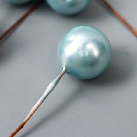 Decor for creativity "Blue Blue Pearl" d = 1.5 cm set 20 pcs 6x1.5x1.5 cm-1
