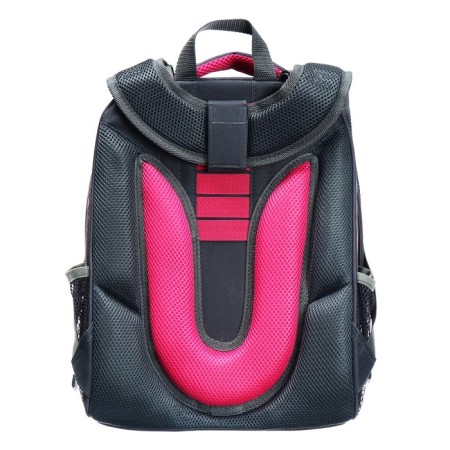 School backpack 38 x 30 x 16 cm, ergonomic back, stavia "flamingo", gray/pink-5