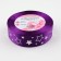 A satin ribbon with embossing "Stars", 25 mm × 18 ± 1 m, purple color/silver No. 145