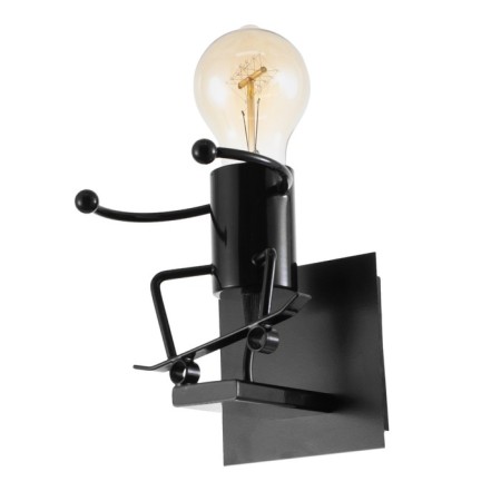 Sconces "man" E27 40W black 14x14x17 cm-1