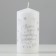 Candle - cylinder "Happy New Year and Merry Christmas!", 5x10 cm, white with silver