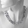 The necklace "Jewelry" geometry, white color in silver, 32 cm