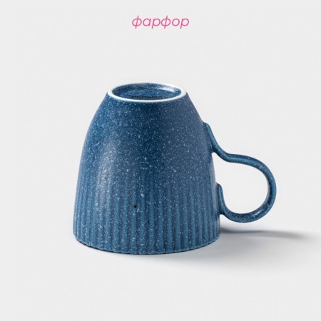 Coral mug "Coral", 350 ml, porcelain, blue-2