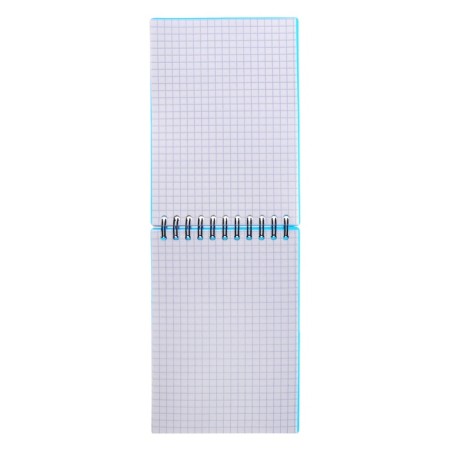 Notepad on spirals A6, 80 sheets, cell, Erichkrause "Mirage", plastic cover silk -screen covers, Bellar Beliac block 100%, Blue-2