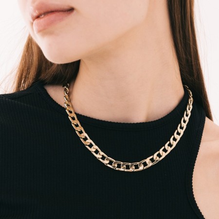 The necklace "Golden chain" is flat, the color is gold, 45 cm-2