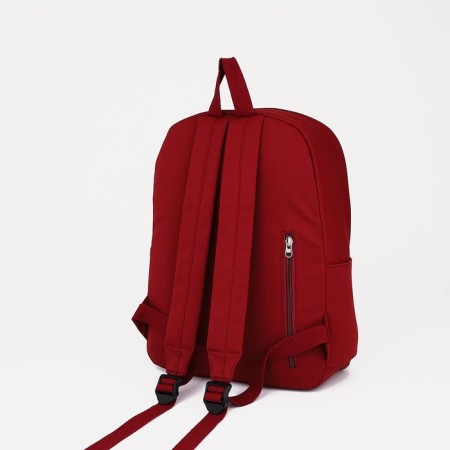 Youth backpack from textiles, 4 pockets, burgundy color-3