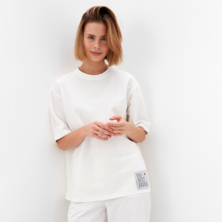 Women's T -shirt Oversize minku: One Most Brand Color Ecrew, size 42