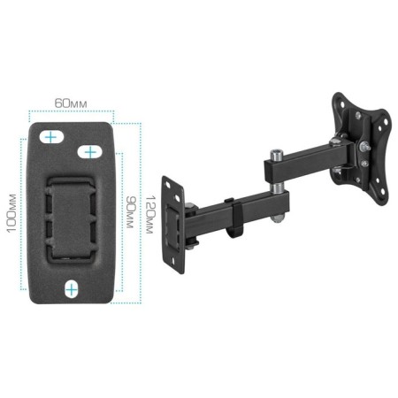 Kromax Corbel-3 Black 10 "-32" Max.25kg, wall turning and 107490-4