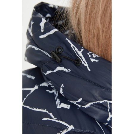 Female coat, size 58, dark blue color-5