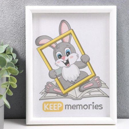 Photo frame plastic L-4 15x21 cm, white-1