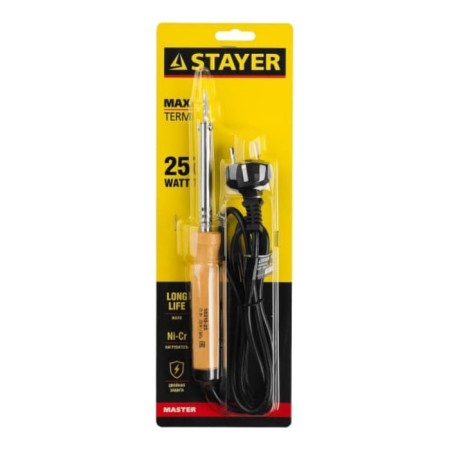 STAYER Master soldering iron, wooden handle, ni-CR sting, 25 W, 220 B-2