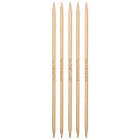Stock, bamboo knitting needles, 5.0 mm/20cm, 5 pcs-1