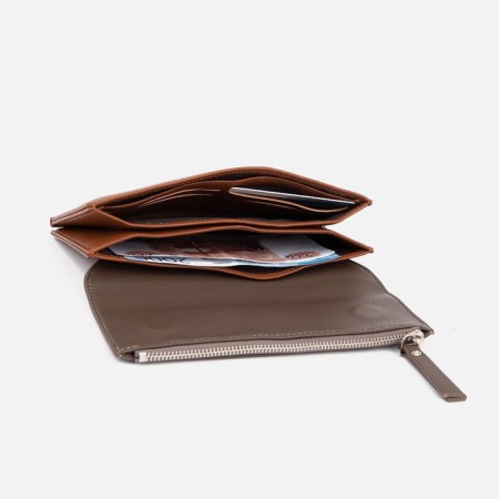Women's wallet on magnets, red/brown color-3