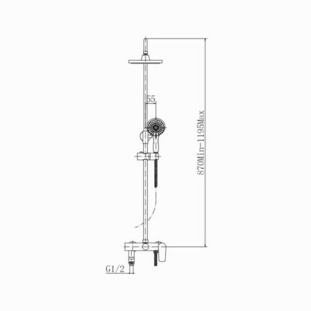 Shower system Fashun A2452-7, tropical, manual, hygienic watering, black-2