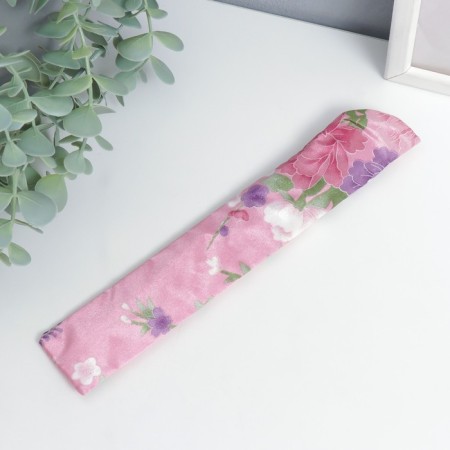 Fan bamboo, textiles h = 21 cm "flowers" with a cover, pink-6