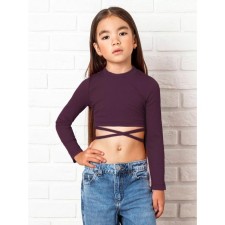 TOP for girls with long sleeves, height 134 cm, burgundy color