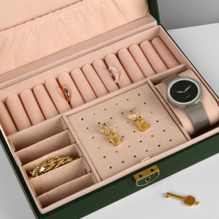 Steam for jewelry "Casket" 1 tier, 17 × 23 × 6.5 cm, green color-4
