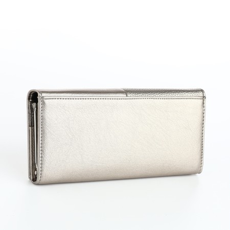 Women's wallet on magnets, silver color-1