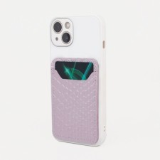 Cardholder on the phone Textura, skin python, light-lilac color