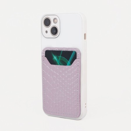 Cardholder on the phone Textura, skin python, light-lilac color
