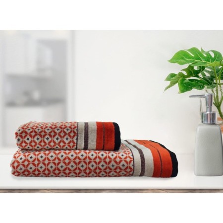 Tainted tange Arya Home Paulo, 550 gr, size 50x90 cm, brick color-1