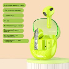 Wireless headphones R20, TWS, inserts, BT 5.3, 30/200 mAh, noise reduction, green