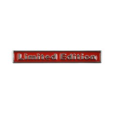 Limited Edition sticker, metal, 6.5 × 1cm, red